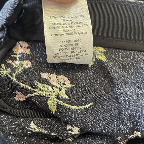 Aritzia Wilfred Womens Pants Pernelle Wide Leg Floral  Black Claremont Sz. 4 - Picture 10 of 10